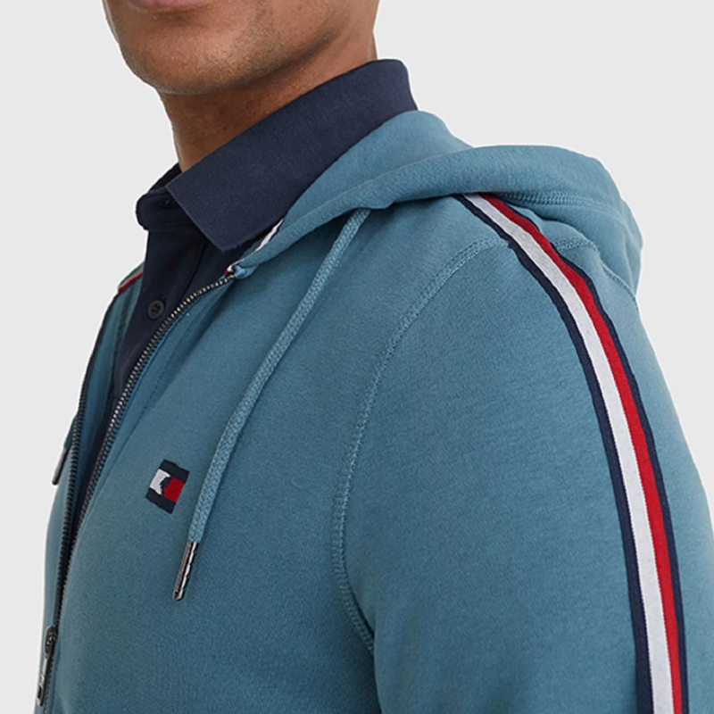 Tommy Hilfiger Men's Zip Thru Hoody - Mercury Marine-3